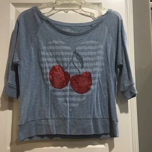 Super Cute One Shoulder 3/4 Sleeve Shirt